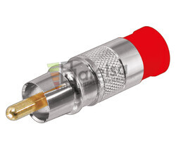 Conector RCA macho por compresin rojo