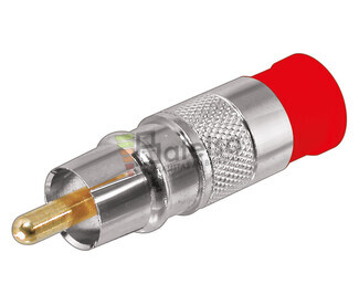 Conector RCA macho por compresin rojo