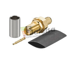 Conector SMA Reverse hembra para cable RG58