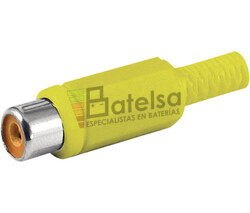 Conectores RCA hembra con protector de cable amarillo