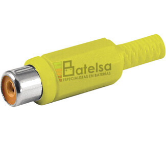 Conectores RCA hembra con protector de cable amarillo