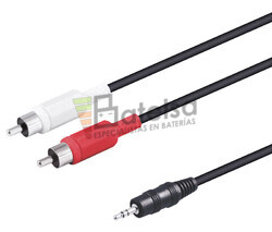 Conexin 2 RCA macho a jack macho 3.5mm estreo 1.5 metros