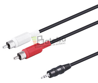 Conexin 2 RCA macho a jack macho 3.5mm estreo 1.5 metros