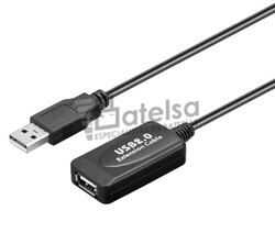 Conexin activa USB-A 2.0 macho-hembra USB-A 2.0, 10m