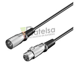 Conexin de audio xlr-canon macho - hembra 2 metros