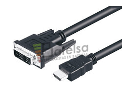 Conexin DVI-D (18+1) macho a HDMI 19 Pin macho 1 metro