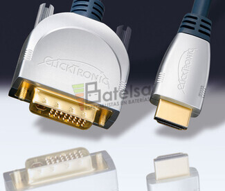 Conexin HDMI macho - DVI-D (24+1) macho con ferritas 1 metro