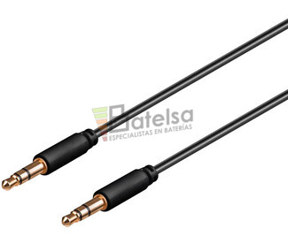 Conexin jack estreo 3.5 mm macho-macho conectores finos 1.5 metros negro