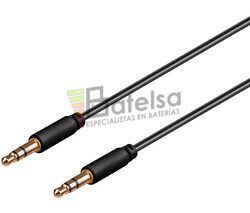 Conexin jack estreo 3.5 mm macho-macho conectores finos 3 metros negro