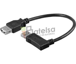 Conexin USB-A 2.0 codo macho-hembra USB-A 2.0 0.3 metros