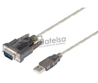 Conexin USB-A 2.0 macho a puerto Serie RS232 macho