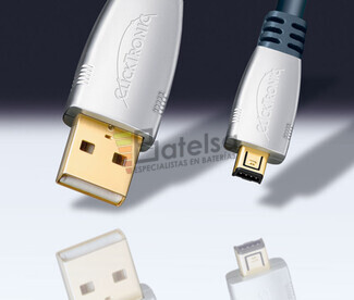 Conexin USB con ferrita-Mini USB 5 pines con ferrita 1.5 metros