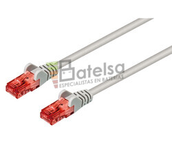 Conexin UTP Cat.6 RJ45 macho - macho, 25.0m Gris