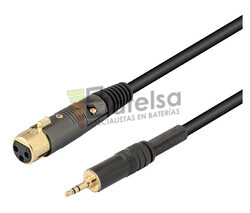 Conexin xlr-canon hembra a jack macho estreo 3.5 mm 10 metros