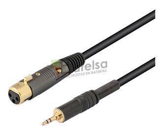 Conexin xlr-canon hembra a jack macho estreo 3.5 mm 10 metros