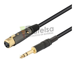 Conexin xlr-canon hembra a jack macho estreo 6.3mm 10 metros