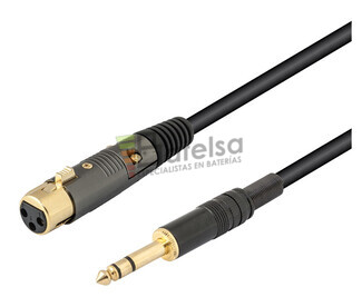 Conexin xlr-canon hembra a jack macho estreo 6.3mm 10 metros