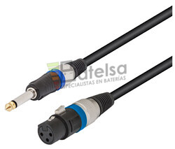 Conexin xlr-canon hembra a jack mono macho de 6.3 mm