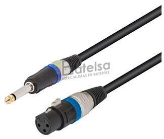 Conexin xlr-canon hembra a jack mono macho de 6.3 mm