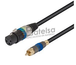 Conexin xlr-canon hembra a RCA macho 2 metros