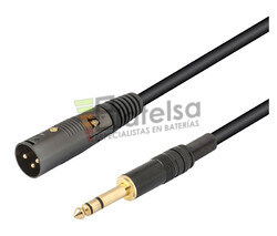 Conexin xlr-canon macho a jack macho estreo 6.3mm 2 metros