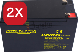 Conjunto 2 Bateras 12 Voltios 9 Amperios MVH1290F2 Energivm