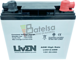 Conjunto 2 Bater�as Movilidad 12 Voltios 22 Amperios LVH12-88 Liven Battery