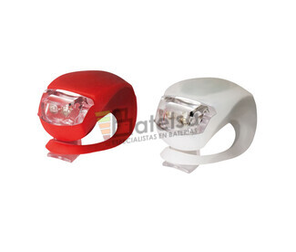 Conjunto de 2 luces LED para bicicleta roja y blanca