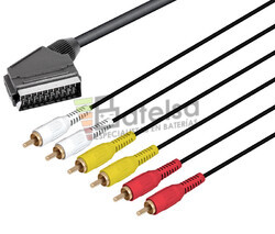 Euroconector a 6 RCA macho, 1.5m