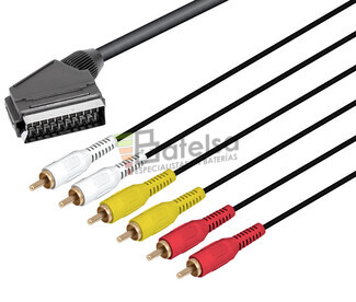 Euroconector a 6 RCA macho, 1.5m