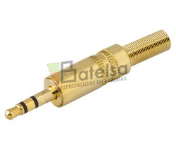 Jack macho estreo 3.5mm dorado