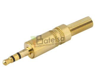 Jack macho estreo 3.5mm dorado