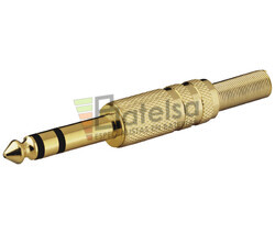 Jack macho estero de 6.3mm dorado