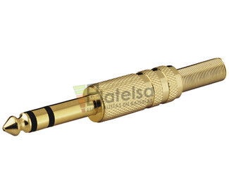 Jack macho estero de 6.3mm dorado