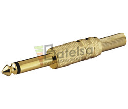 Jack macho mono de 6.3mm dorado