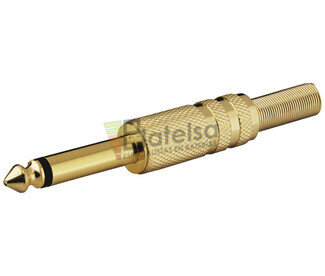 Jack macho mono de 6.3mm dorado