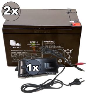 Kit 2 Bateras 24 Voltios 14 Amperios Movilidad 6FM14 y Cargador 24V 2A