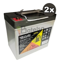 Kit 2 Bateras 24V 55Ah AGM HC12-55