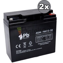 Kit 2 Bateras AGM Scooter Elctrico 24 Voltios 20 Amperios PBX12-20