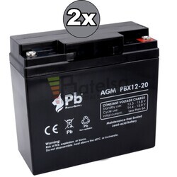 Kit 2 Bateras AGM Silla Movilidad 24 Voltios 20 Amperios PBX12-20