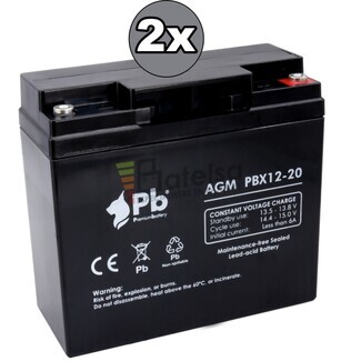 Kit 2 Bateras AGM Silla Movilidad 24 Voltios 20 Amperios PBX12-20