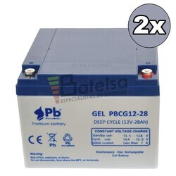Kit 2 Bateras Gel Scooter Elctrico 24 Voltios 28 Amperios