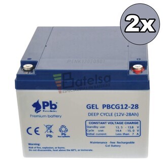 Kit 2 Bateras Gel Scooter Elctrico 24 Voltios 28 Amperios