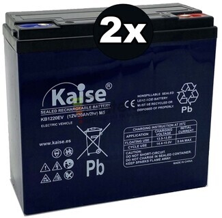 Kit 2 Bateras Patn 24 Voltios 20 Amperios Kaise Movilidad KB1220EV