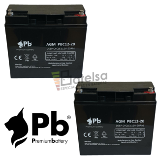 Kit 2 Bateras Patn 24 Voltios 20 Amperios PBC12-20