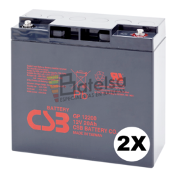 Kit 2 Bateras Scooter elctrico 24 Voltios 20 Amperios GP12200