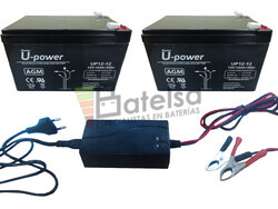 Kit 24 Voltios 12 Amperios UP12-12 y Cargador 24V para Scooter Elctricos