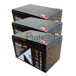 Kit 3 bater�as 12 Voltios 14 Amperios Movilidad HA12-14