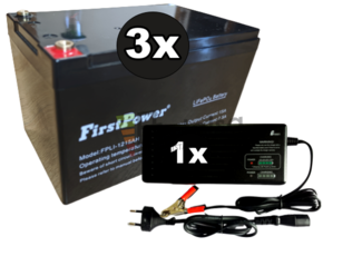 Kit 3 Bateras Scooter elctrico Litio 36 Voltios 15 Amperios y Cargador 36V 1,8Ah