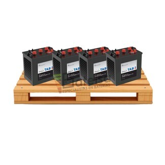 Kit 4 bateras 6 Voltios 250 Amperios Ciclo Profundo TAB B-225
